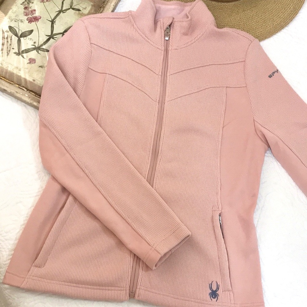 Spyder Pink Full-Zip Knit Jacket